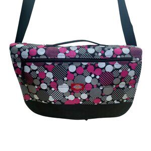 Dickies Women’s Black/Pink Nylon Adjustable Strap Checkerboard Messenger Bag
